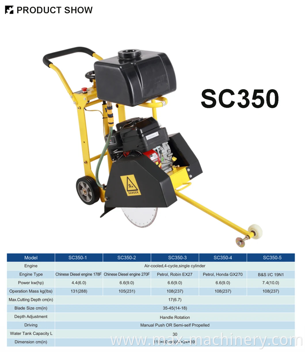 Concrete Asphalt Cutter 400mm 500mm Blade Concrete Saw Cutter Machine